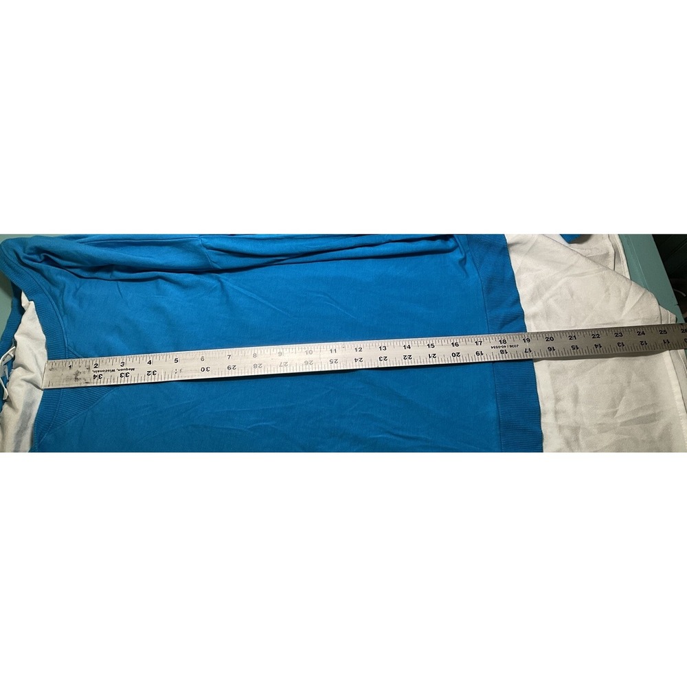 Calvin Klein 2X Aqua & White Knit Shirt Layered Look Shirt Stretch - Picture 5 of 10